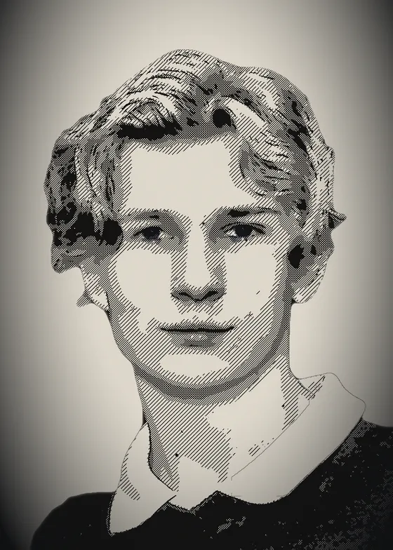 Ink drawing of Tamás Kotán